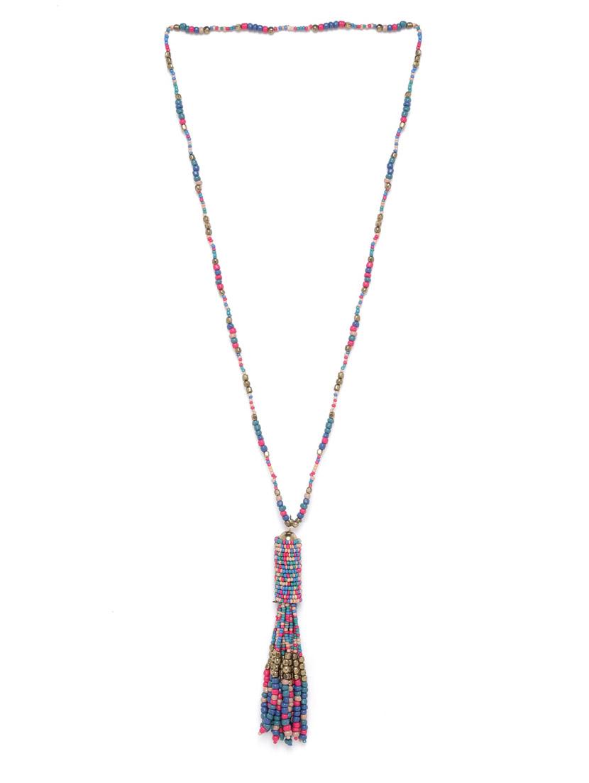 blue plastic long necklace - 18199015 - Zoom Image - 0