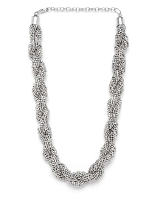 silver metal short necklace - 18199017 - Standard Image - 0