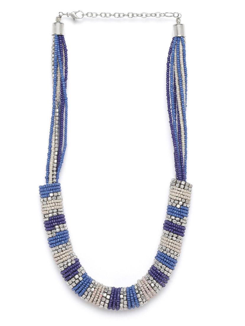 blue metal short necklace - 18199018 - Zoom Image - 0