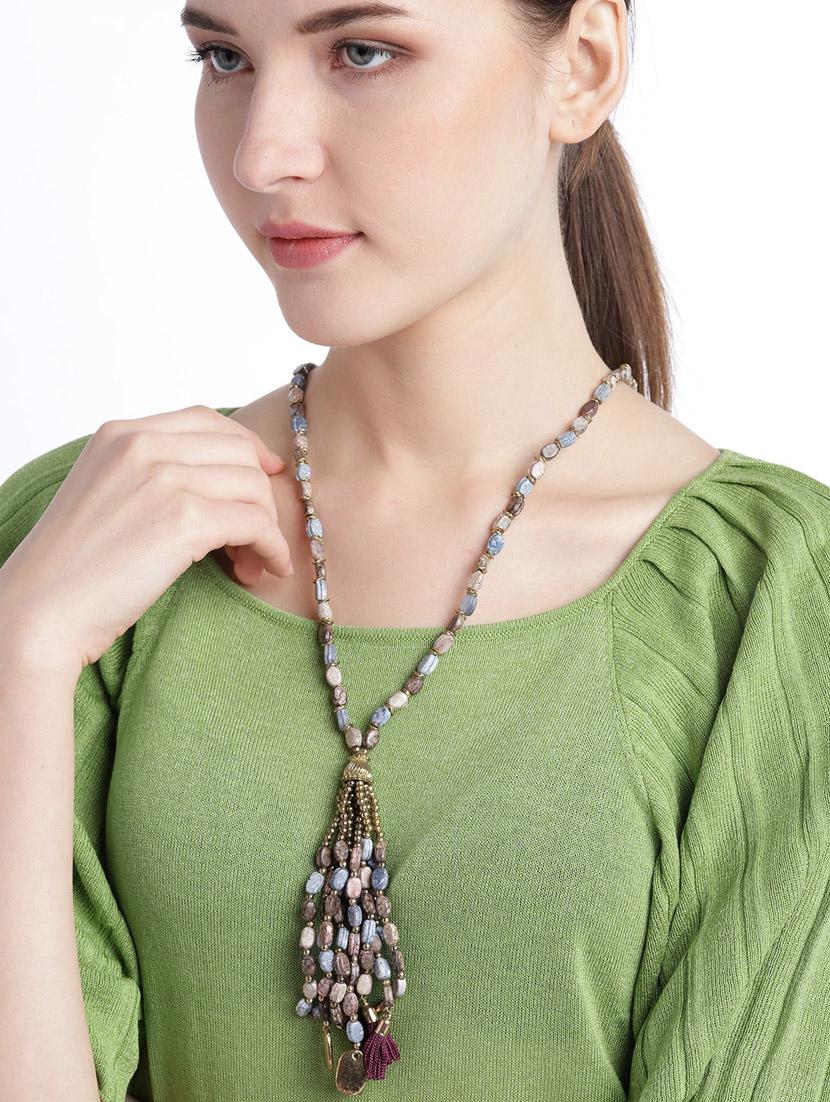 brown metal necklace - 18199024 - Standard Image - 2