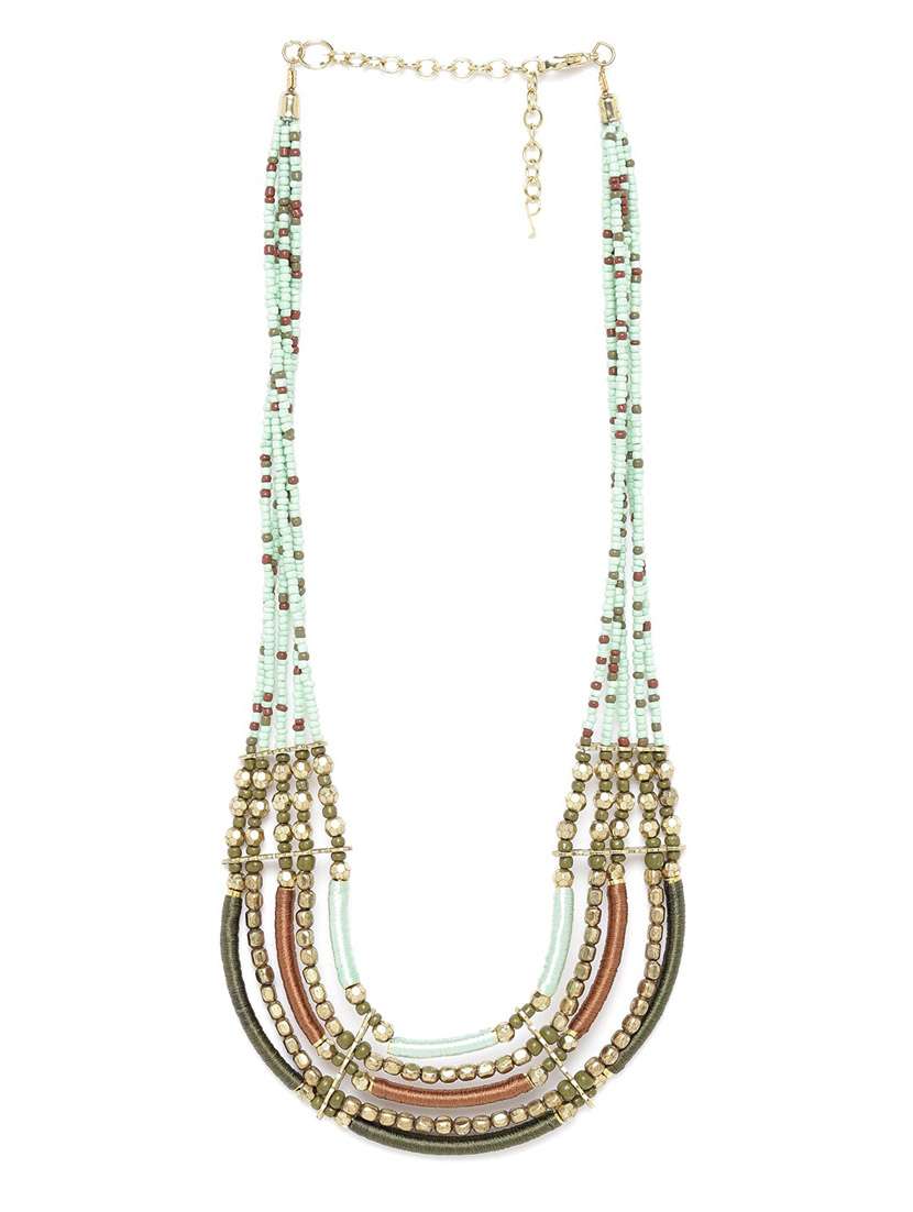 green plastic short necklace