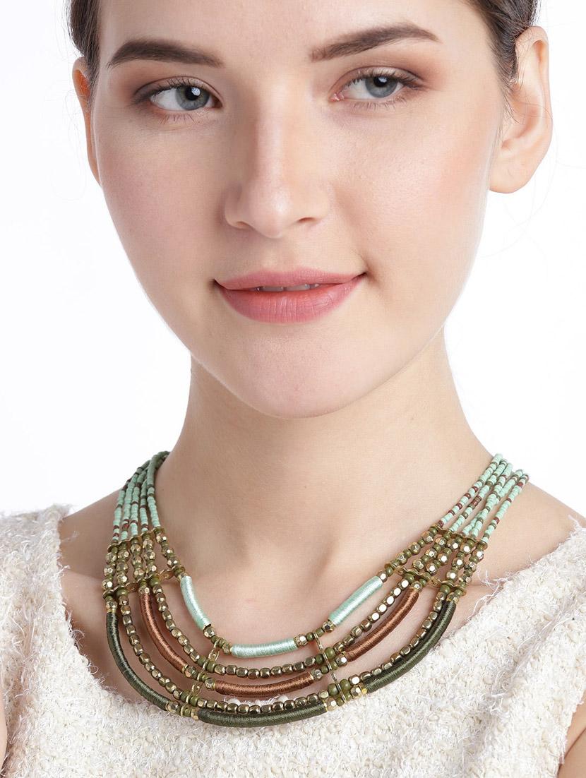 green plastic short necklace - 18199035 - Standard Image - 2