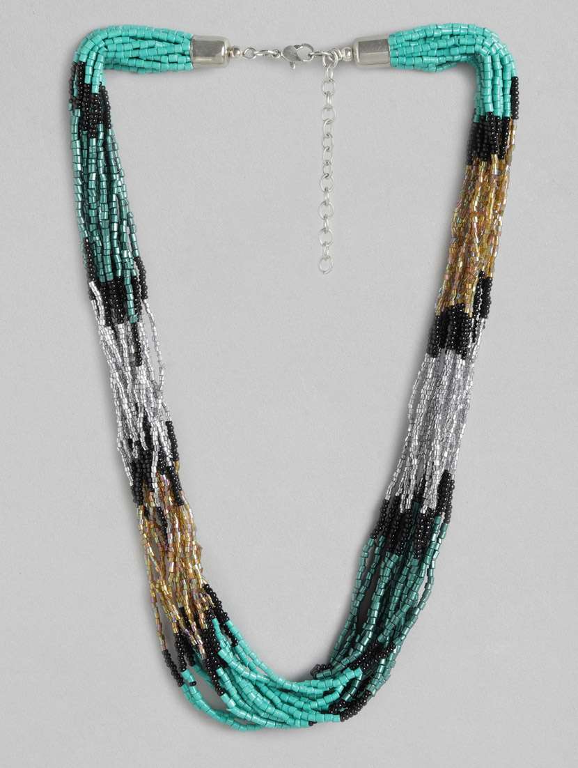 multi colored metal long necklace