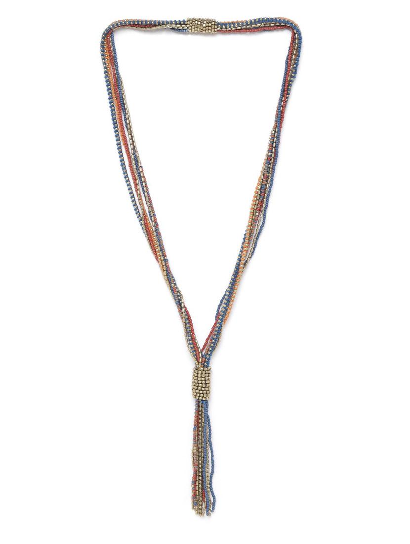 blue plastic long necklace - 18199045 - Zoom Image - 0