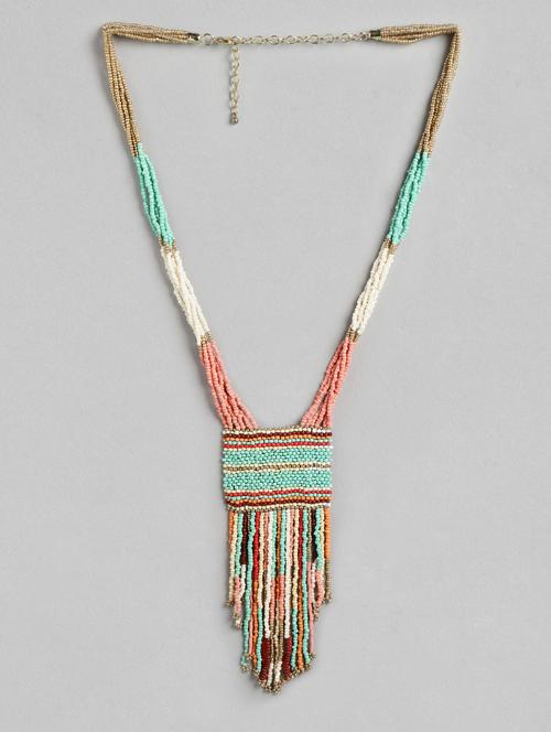 multi colored metal long necklace - 18199047 - Standard Image - 0