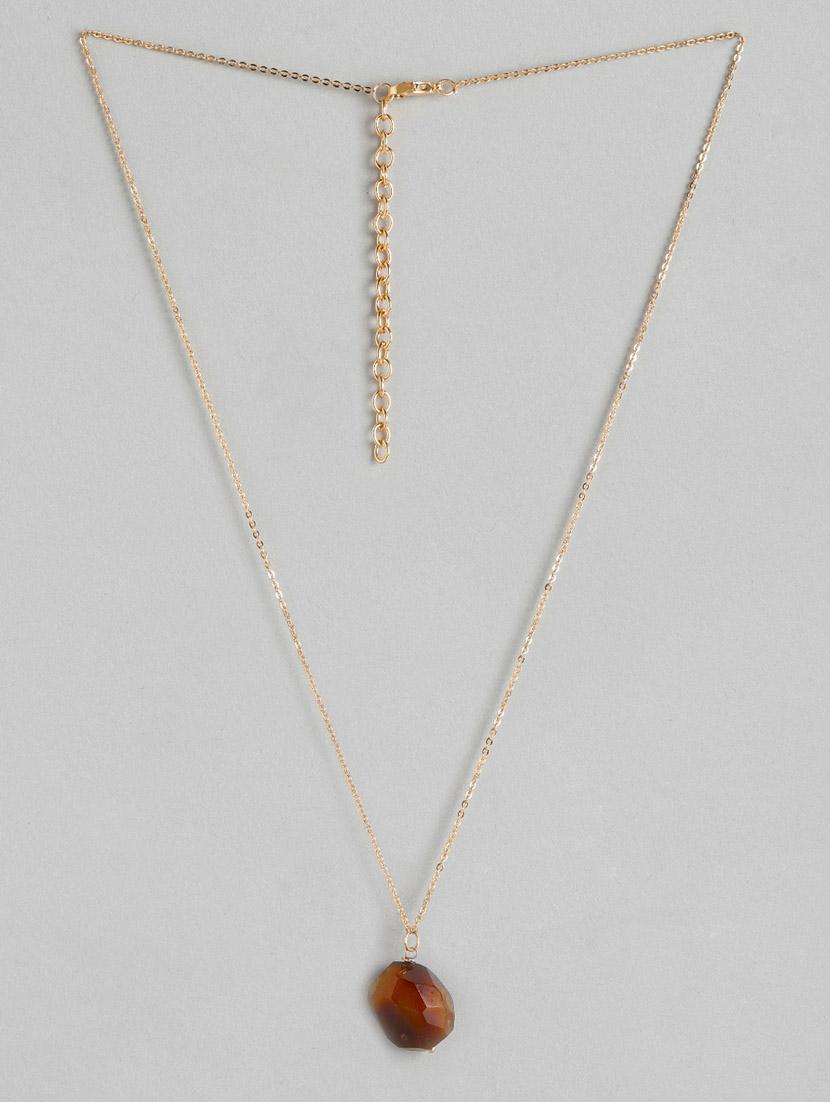 brown metal long necklace - 18199048 - Zoom Image - 0