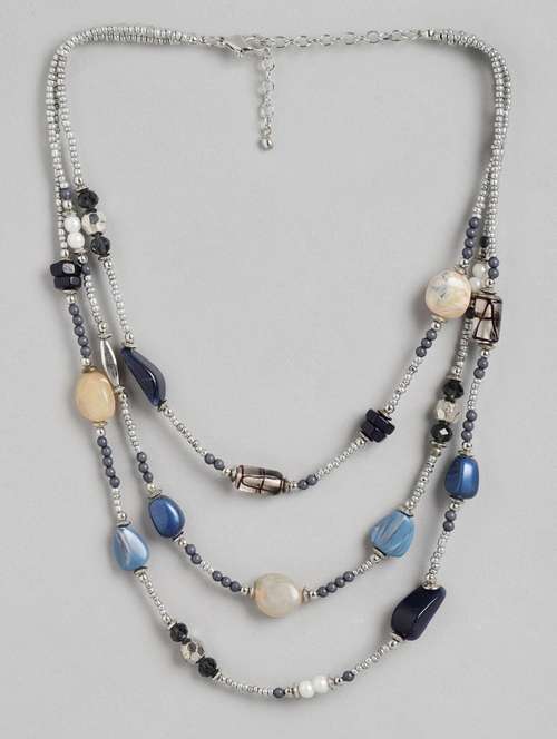 blue metal layered necklace - 18199050 - Standard Image - 0