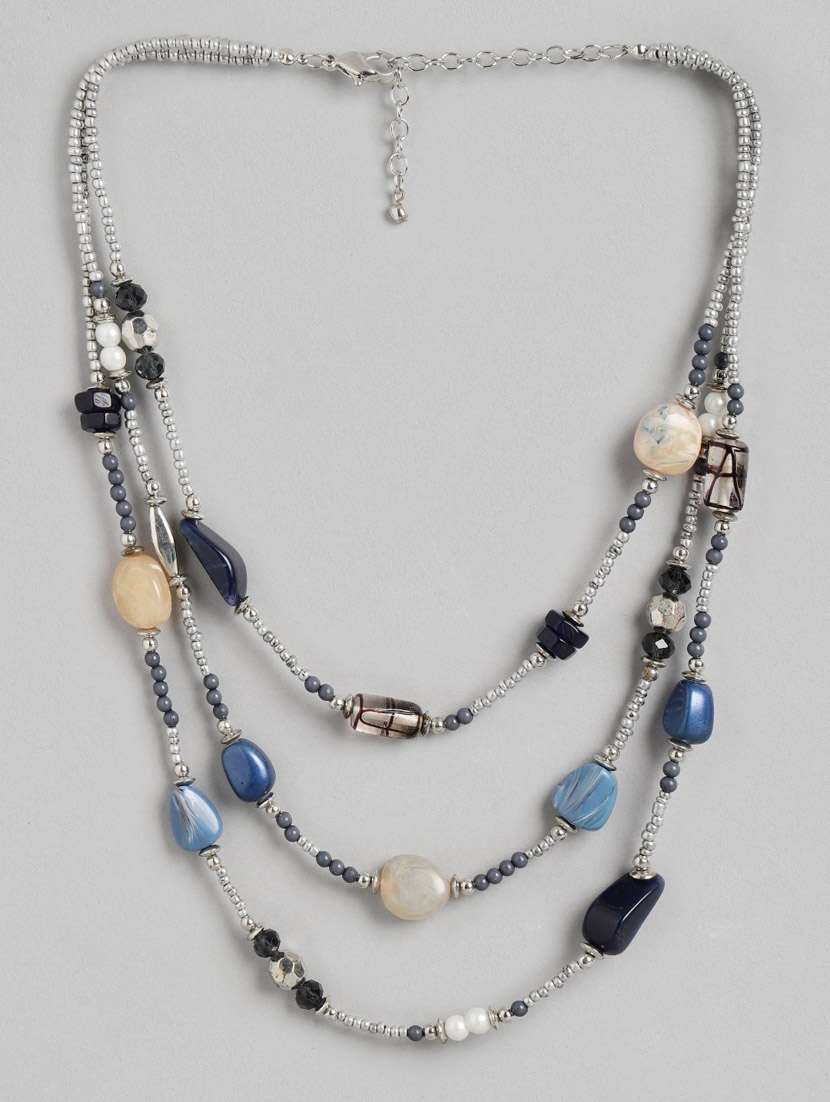 blue metal layered necklace - 18199050 - Zoom Image - 0