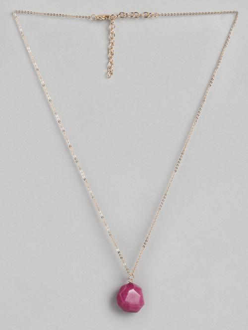 pink metal long necklace - 18199055 - Standard Image - 0