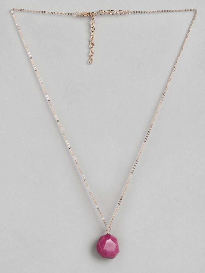 pink metal long necklace - 18199055 - Zoom Image - 0