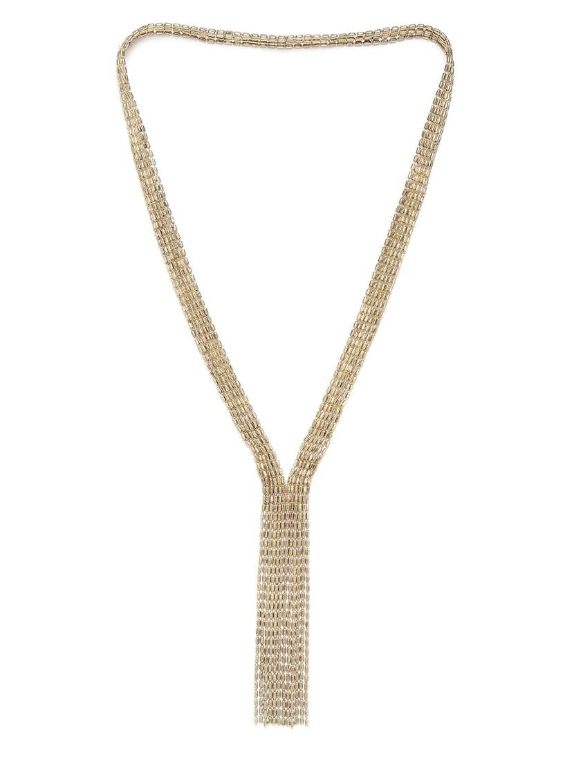 gold metal short necklace - 18199059 - Zoom Image - 0
