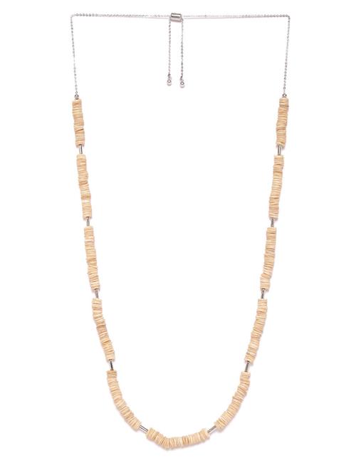 beige metal long necklace - 18199061 -  Standard Image - 0