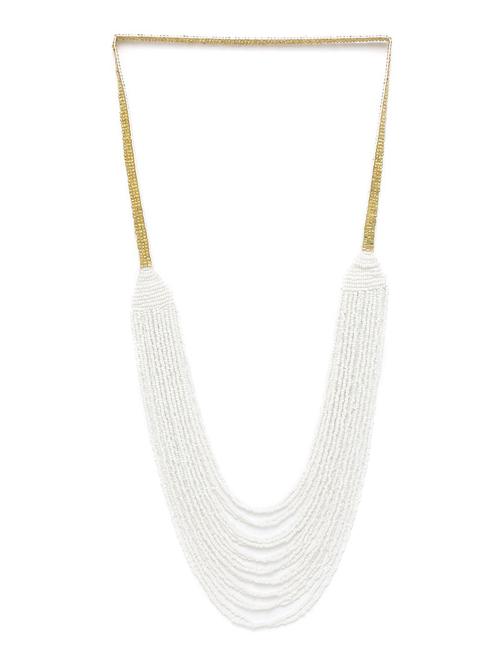 white metal long necklace - 18199062 -  Standard Image - 0