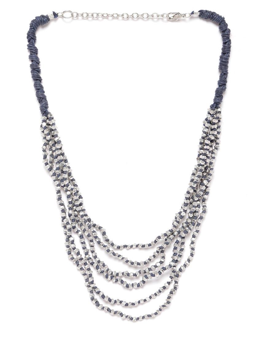silver metal necklace - 18199066 -  Zoom Image - 0