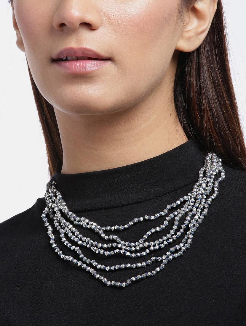 silver metal necklace - 18199066 - Standard Image - 2