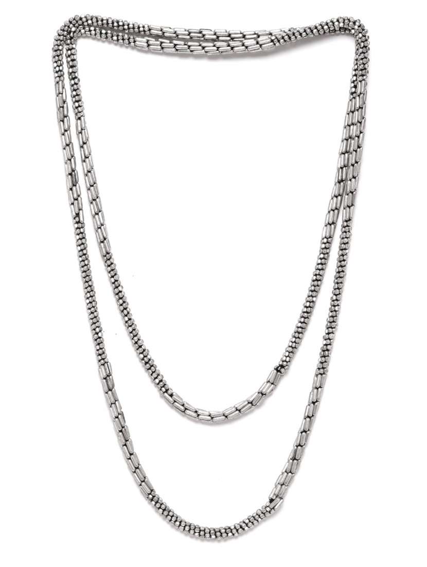 silver metal necklace