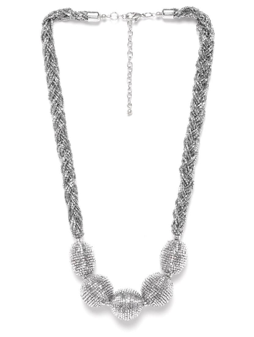 silver metal necklace - 18199085 - Zoom Image - 0
