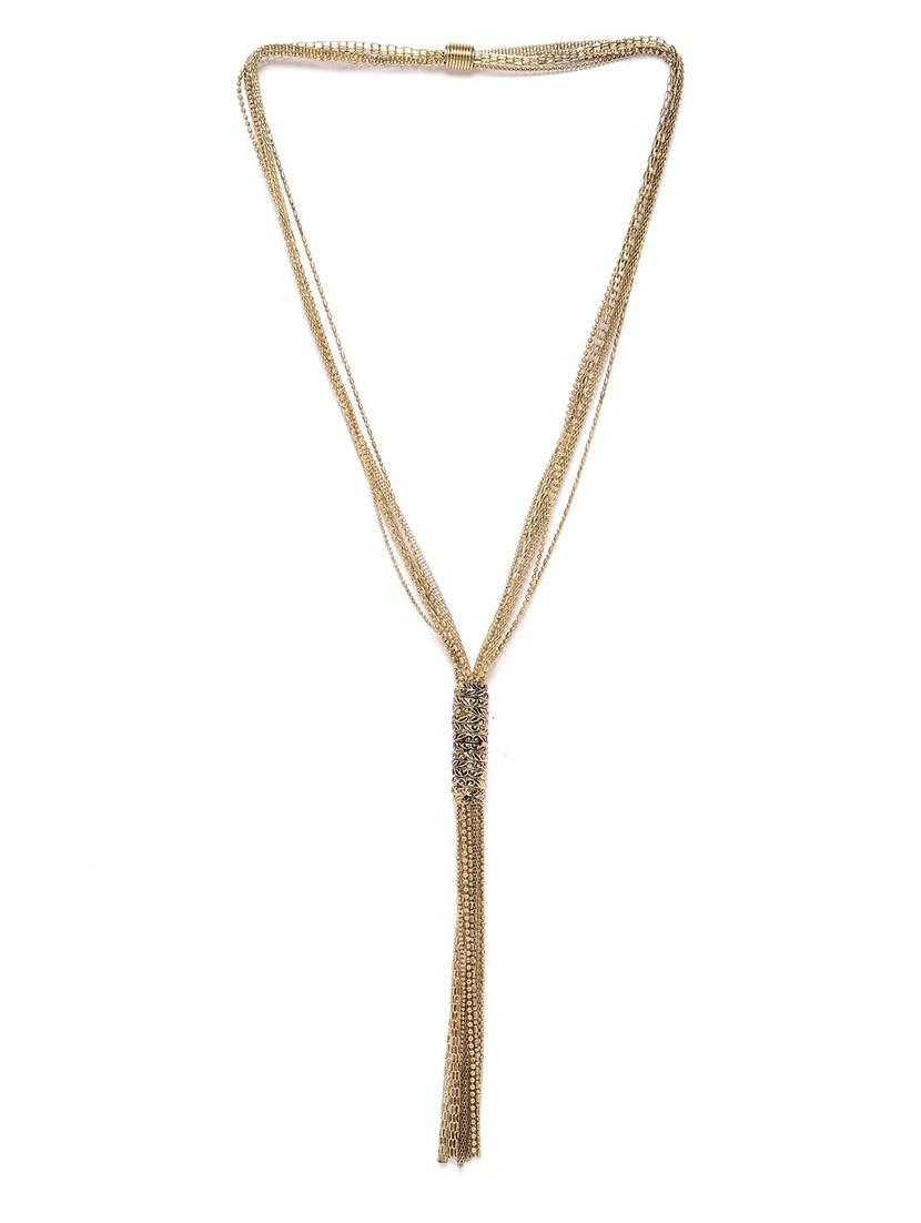 gold metal necklace - 18199086 - Zoom Image - 0