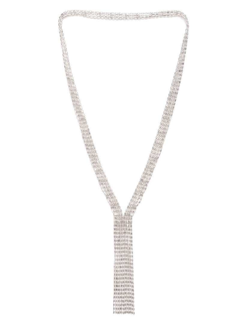 silver metal necklace