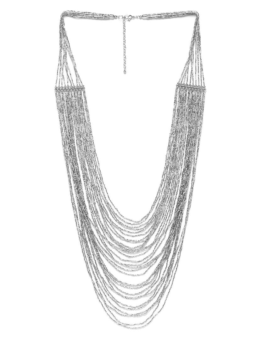 silver metal necklace - 18199101 - Zoom Image - 0