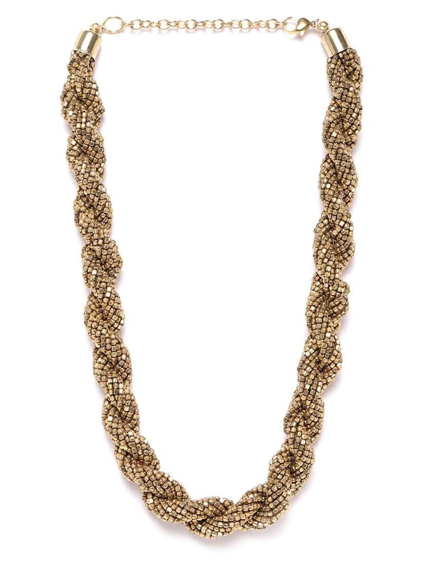gold metal necklace