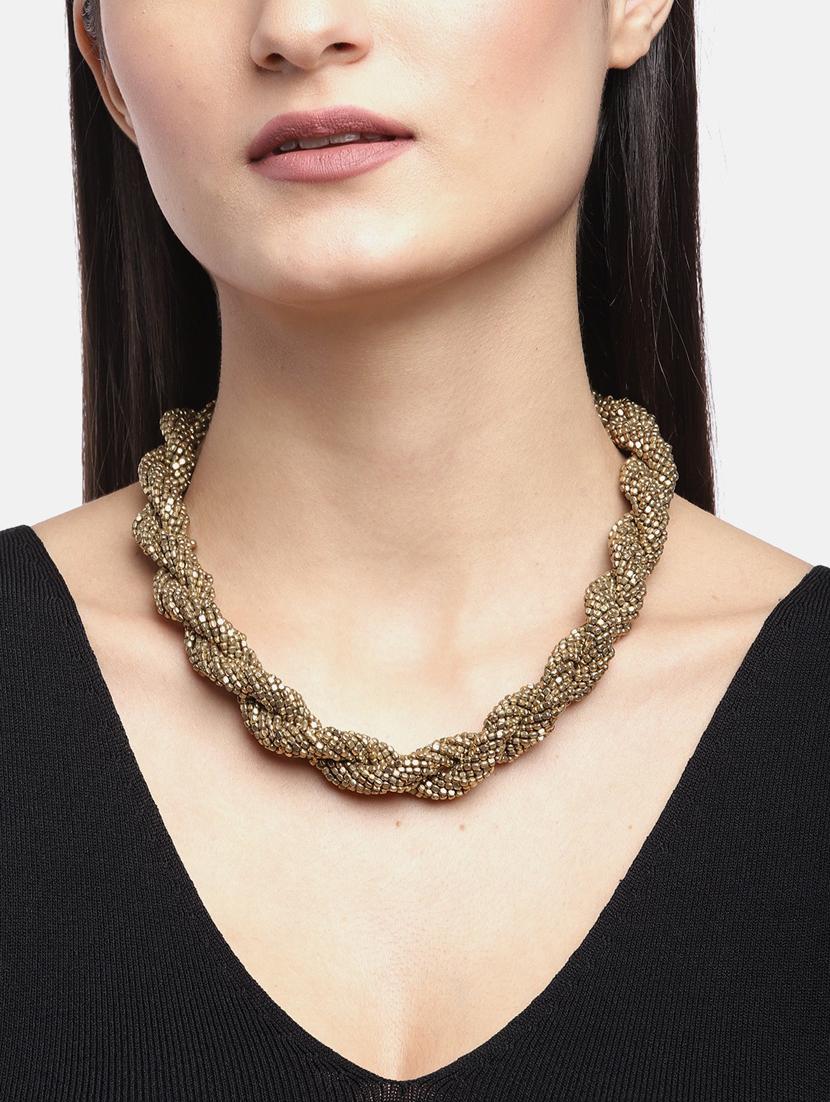 gold metal necklace - 18199105 - Standard Image - 2