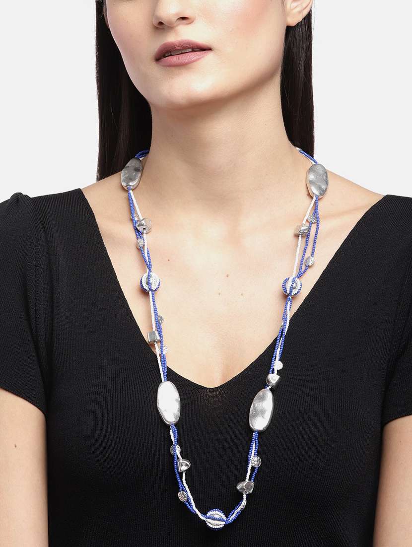 blue metal necklace - 18199107 -  Standard Image - 2
