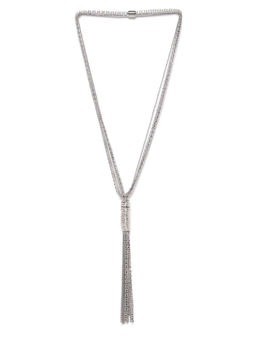silver metal necklace