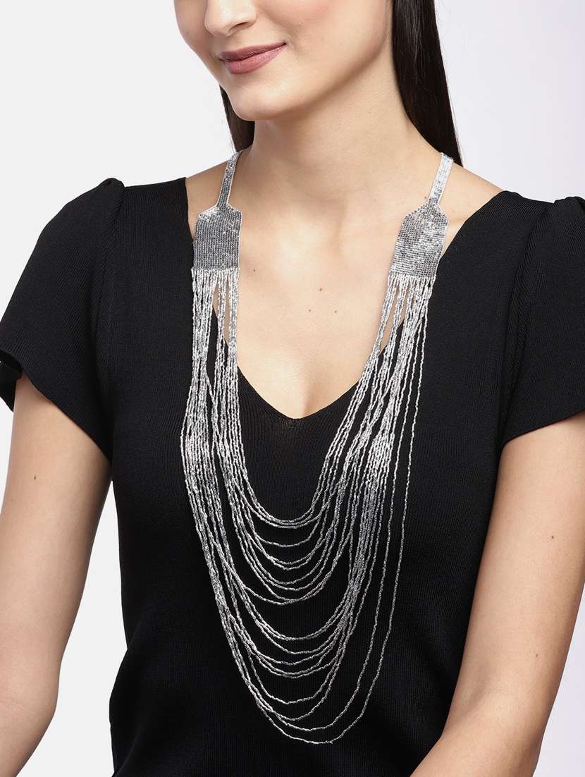 silver metal necklace - 18199109 - Standard Image - 2