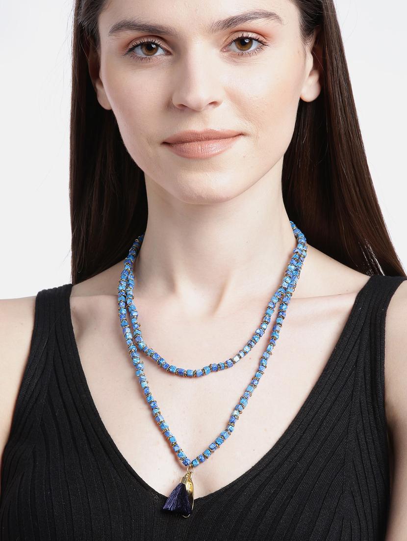 blue metal necklace - 18199112 - Standard Image - 2