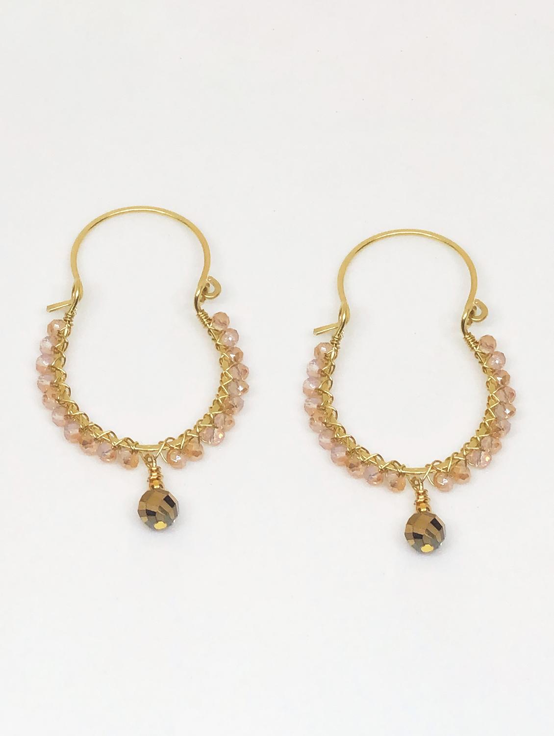 gold brass drop earring - 18199907 - Zoom Image - 0
