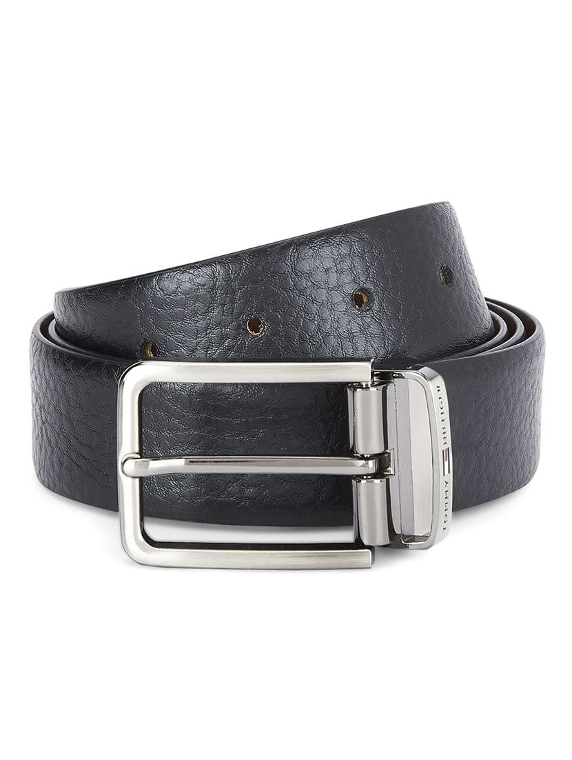 black  tan leather belt