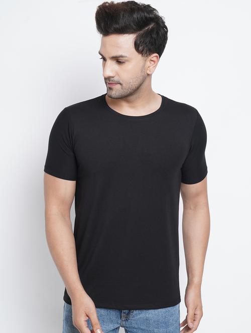 black solid t-shirt - 18200909 -  Standard Image - 0
