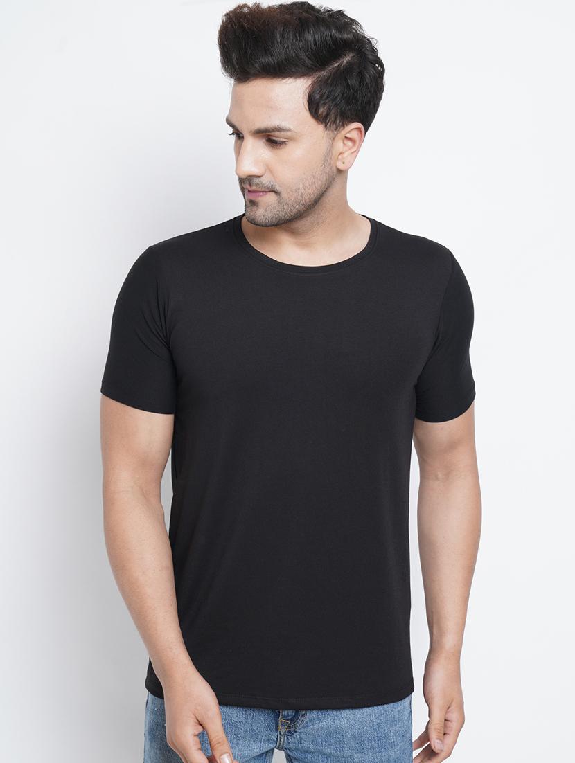 black solid t-shirt - 18200909 -  Zoom Image - 0