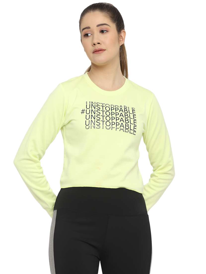 yellow printed sweatshirt