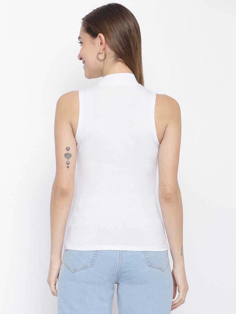 women's plain mock neck t-shirt - 18202904 - Standard Image - 2