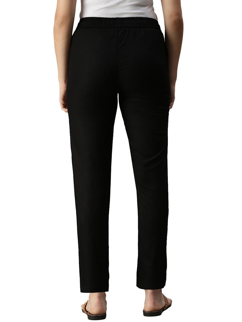 drawstring waist flat front trouser - 18203029 - Standard Image - 2