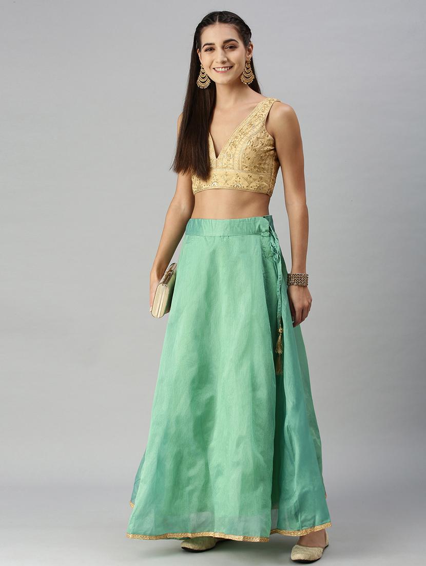 high rise solid long skirt - 18203252 - Standard Image - 2