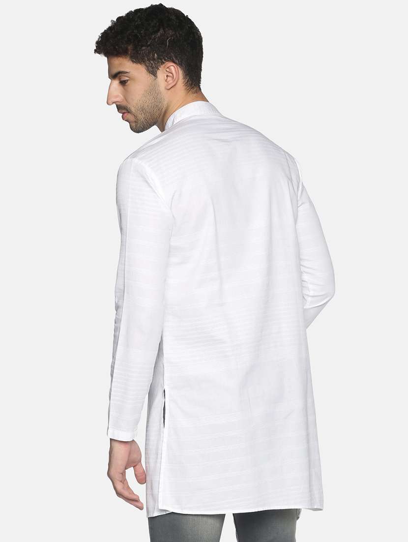 white solid asymmetric kurta - 18203310 - Standard Image - 2