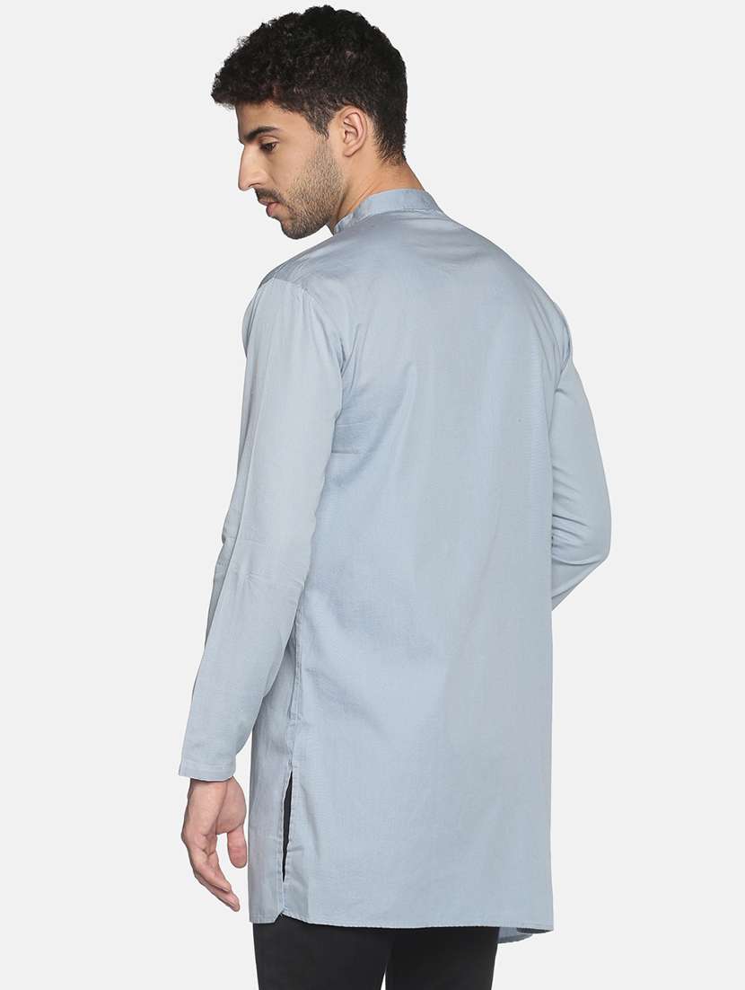 light blue solid medium kurta - 18203316 - Standard Image - 2