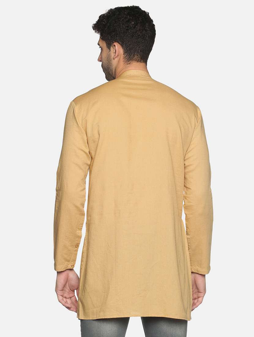 beige solid medium kurta - 18203322 -  Standard Image - 2