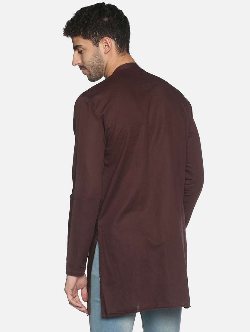brown solid medium kurta - 18203323 -  Standard Image - 2