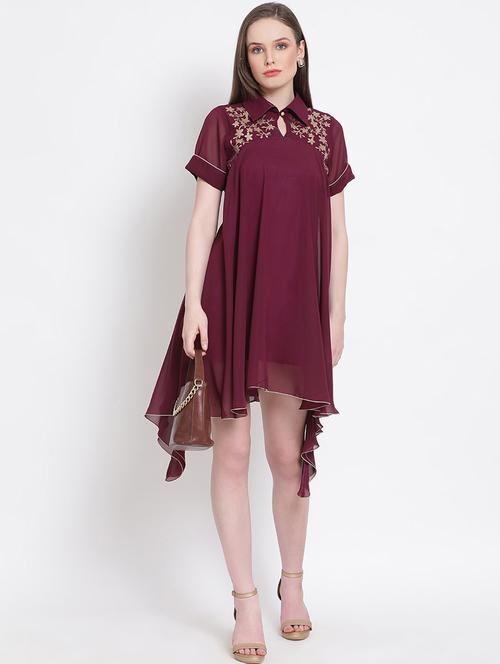 women's asymmetric foil print dress - 18204226 -  Standard Image - 0