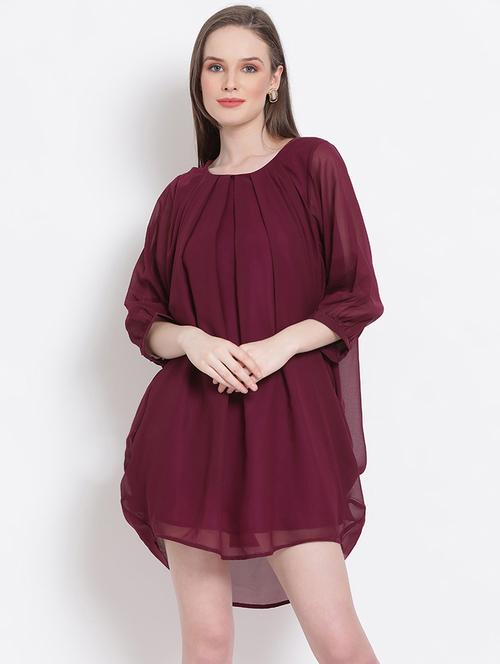 women's high low solid dress - 18204227 - Standard Image - 0