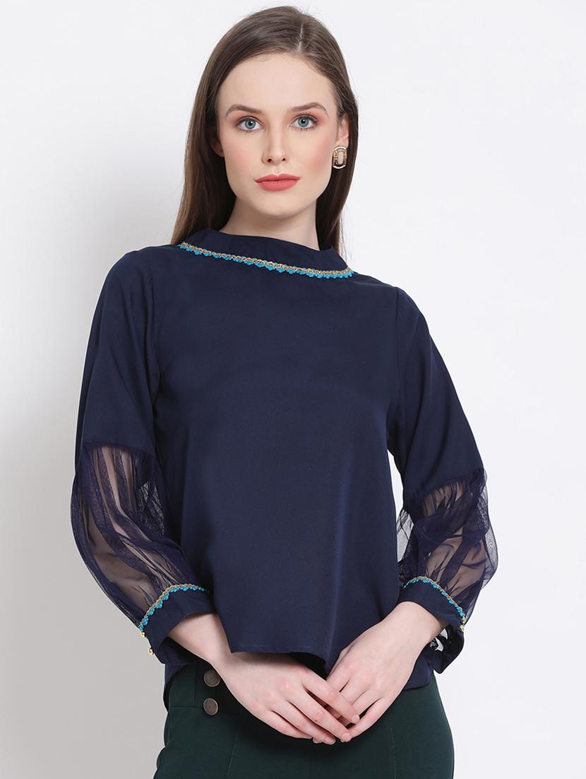 women's straight round neck top