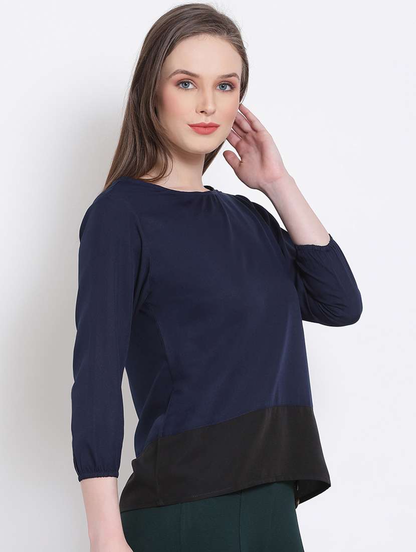women's straight round neck top - 18204922 -  Standard Image - 2
