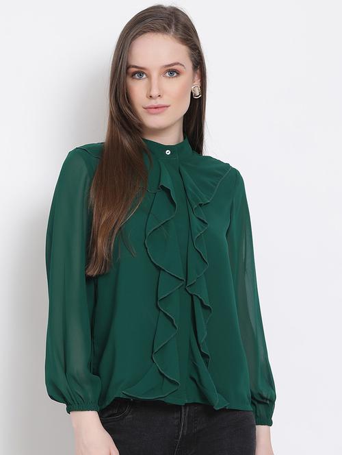 women's ruffle collared top - 18204927 -  Standard Image - 0
