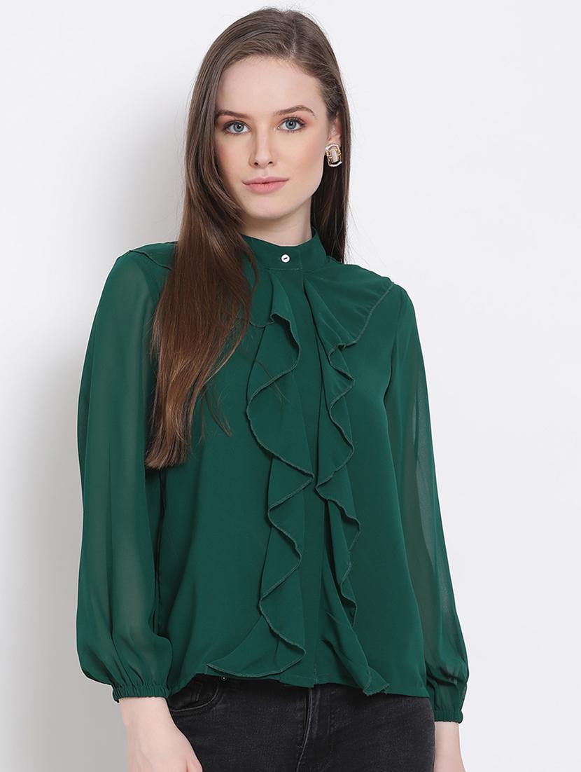 women's ruffle collared top - 18204927 -  Zoom Image - 0