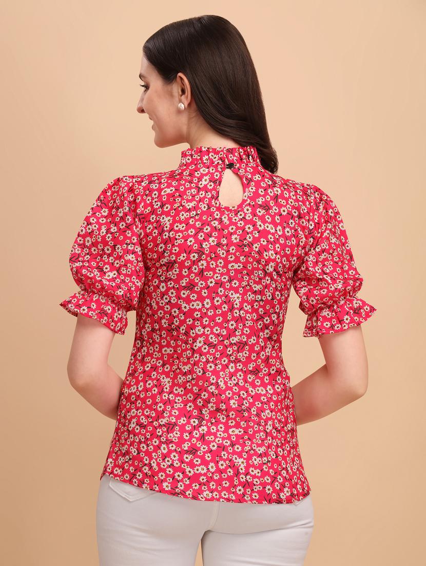 puff sleeved floral top - 18206397 - Standard Image - 2