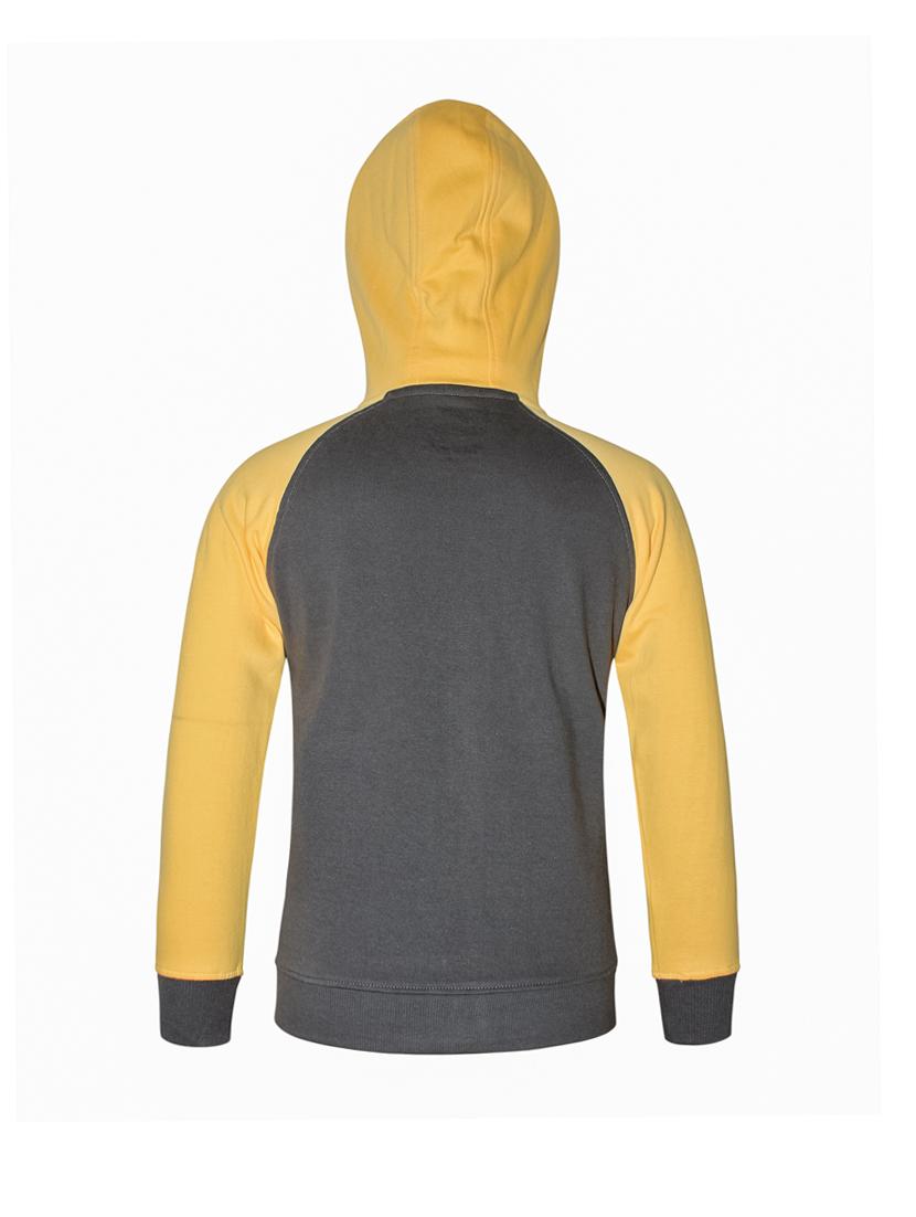 yellow color block hooded sweatshirt - 18206594 - Standard Image - 2